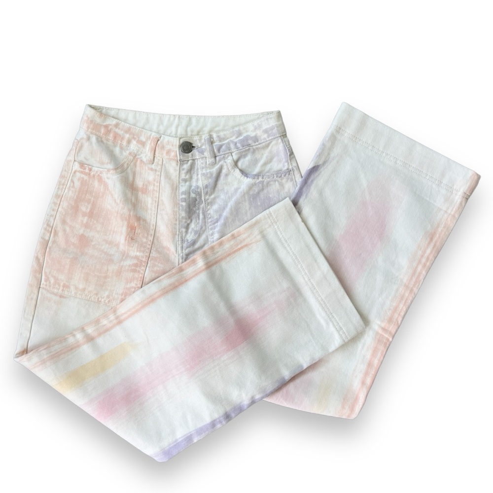 Envii Jeans EnSplash White Painted High Waist Wide Leg Jeans